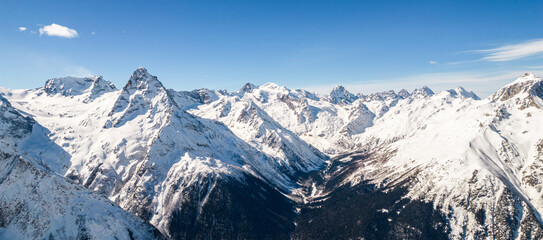 amazing view of the mountain peak panorama