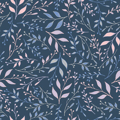 Materiał do szycia Spring sprouts pattern seamless vector. Elegant