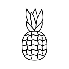 pineapple tropical fruit line icon vector illustration