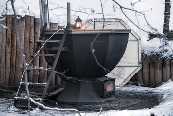 Bath tub for swimming in the open air.