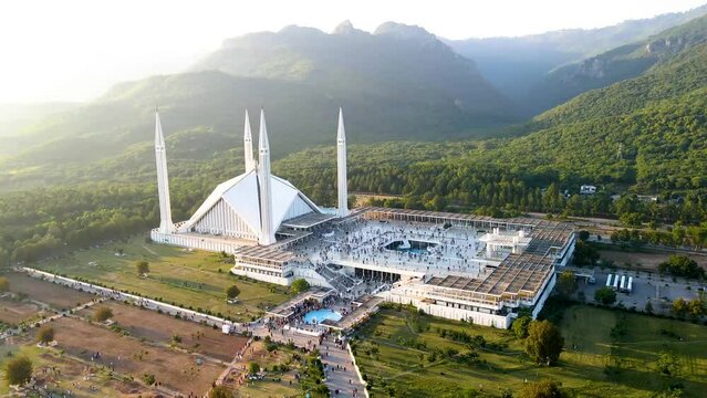 The Faisal Mosque is a mosque located in Islamabad, Pakistan. It is the sixth-largest mosque in the world and the largest within South Asia, located on the foothills of Margalla Hills in Pakistan 