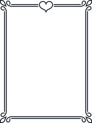 Vector black border frame. Background or book page. Simple rectangular billboard, poster, plaque, signboard, sticker, or label 