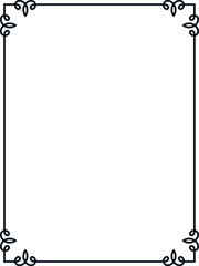 Vector border frame. Background or book page. Simple rectangular billboard, poster, plaque, signboard, sticker, or label 