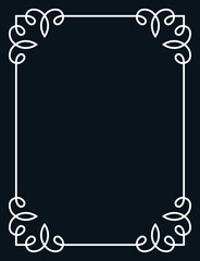 Vector border frame. Background or book page. Simple rectangular billboard, poster, plaque, signboard, sticker, or label 