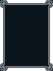 Vector border frame. Background or book page. Simple rectangular billboard, poster, plaque, signboard, sticker, or label 