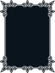 Vector border frame. Background or book page. Simple rectangular billboard, poster, plaque, signboard, sticker, or label 