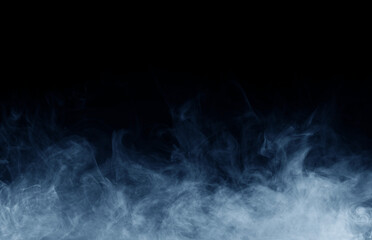 Smoke over black background. Fog or steam texture.