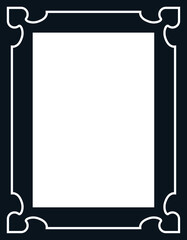 Vector border frame. Background or book page. Simple rectangular billboard, poster, plaque, signboard, sticker, or label 