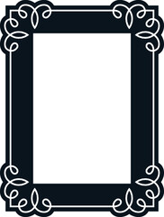 Vector border frame. Background or book page. Simple rectangular billboard, poster, plaque, signboard, sticker, or label 