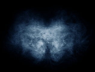 Smoke over black background. Fog or steam texture.