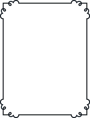 Vector border frame. Background or book page. Simple rectangular billboard, poster, plaque, signboard, sticker, or label 