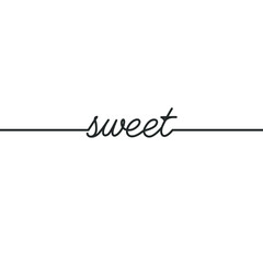 Sweet - Continuous line drawing typography lettering minimalist design