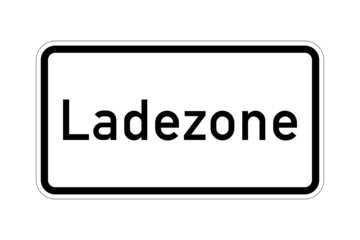 Loading zone sign called ladezone in german language