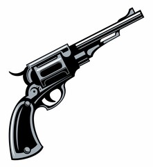 Snare drum with the two drum sticks, isolated on white background.