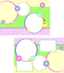 child cartoon flowers frames template