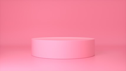 Abstract geometry shape podium scene on pastel pink background. Display scene to show product. Stage in light studio. Minimal love romantic concept. 3d rendering