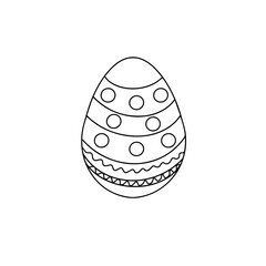 Easter egg in doodle style. Happy easter hand drawn isolated on white background.