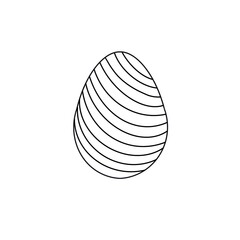 Easter egg in doodle style. Happy easter hand drawn isolated on white background.