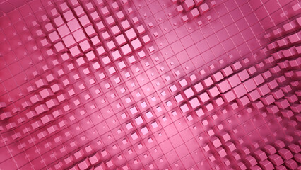 Cube Room Wall Tile Grid Abstract Wave colorful graphical 3D illustration background.