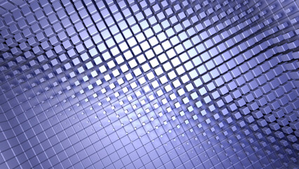 Cube Room Wall Tile Grid Abstract Wave colorful graphical 3D illustration background.