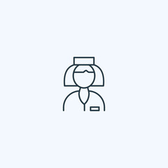 Nurse medic woman line icon. Doctor medical female staff