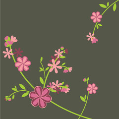Pink flowers greeting card