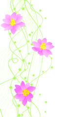 Obraz na płótnie Canvas vector flower green corner on white backdrop