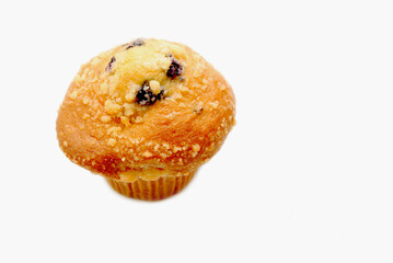 A Fresh Baked Blueberry Muffin Over a White Background	
