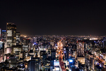 空撮　ヘリ　名古屋　都市　航空写真　夜景