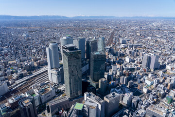 空撮　ヘリ　名古屋　都市　航空写真