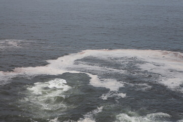 Containment pollution net in a sea surface