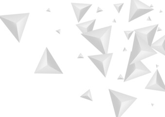 Grizzly Polygon Background White Vector. Shard Style Template. Hoar Realistic Card. Origami Light. Silver Crystal Design.