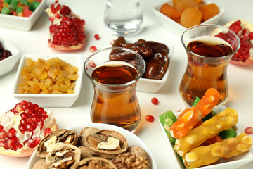 Concept of Ramadan Kareem month, close up