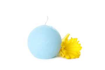 Candle for relaxation isolated on white background