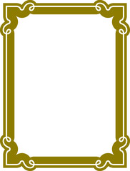 Vector golden yellow frame. Christmas store display window decoration