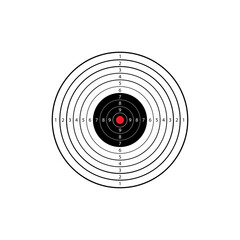 Target Shooting with Red Centre, Vector