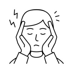 depression, nervous disorder line icon vector illustration