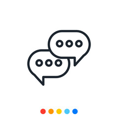 Speech balloon icon, Communication icon, Vector and Illustration.