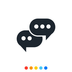 Speech balloon icon, Communication icon, Vector and Illustration.