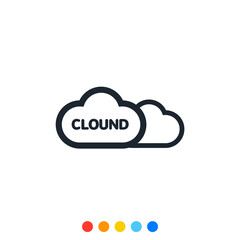 Cloud icon, Vector and Illustration.