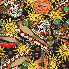 Obraz premium Day of dead seamless pattern