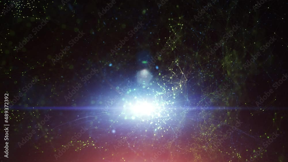Sticker fantasy colourful universe nebula with shining stars lines and flashing light effect looping backgro