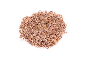 A small pile of Cumin seed isolated on white
