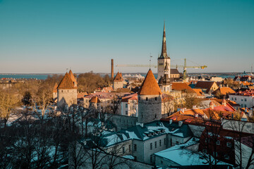 A beautiful view of Tallinn in winter, Estonia