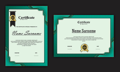 set luxury certificate template design, modern with an elegant blend of classic textures behind it. premium and elegant