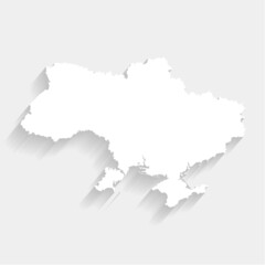 White Ukraine map on gray background, vector, illustration