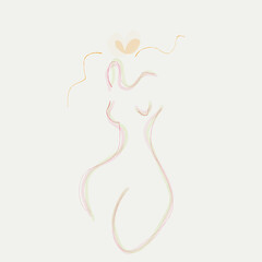 line art drawing female shape illustration design 