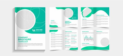 Corporate 8 pages business brochure design template. 8 pages business company profile