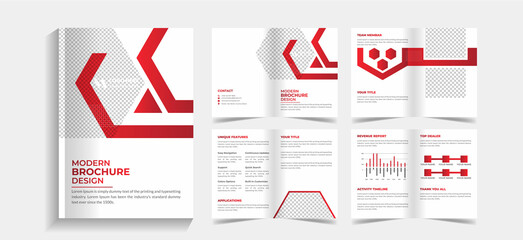 Corporate 8 pages business brochure design template. 8 pages business company profile