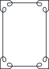 Vector border frame. Background or book page. Simple rectangular billboard, poster, card, plaque, signboard, sticker, or label 